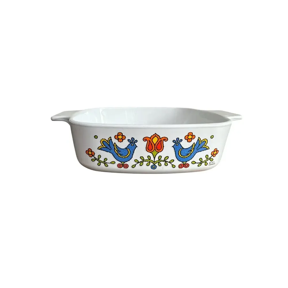 Vintage Corning Ware A-1-B Country Festival 1 Quart Casserole Dish No Lid